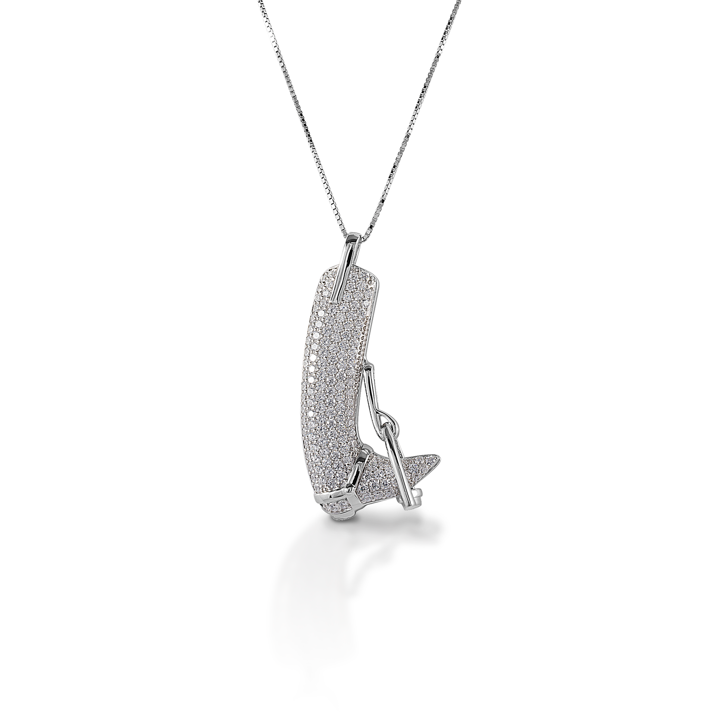 Kelly Herd Pavé English Riding Boot Necklace—sterling Silver