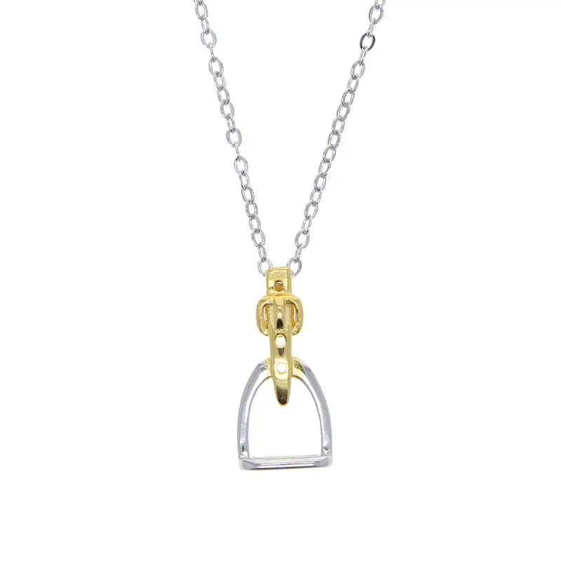 Two Tone Stirrup Necklace