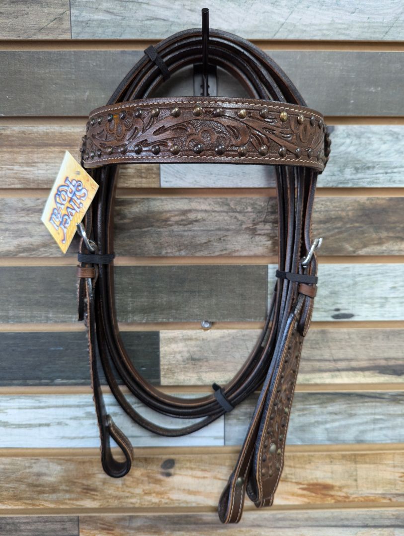 Tough1 Western Headstall Full Antique