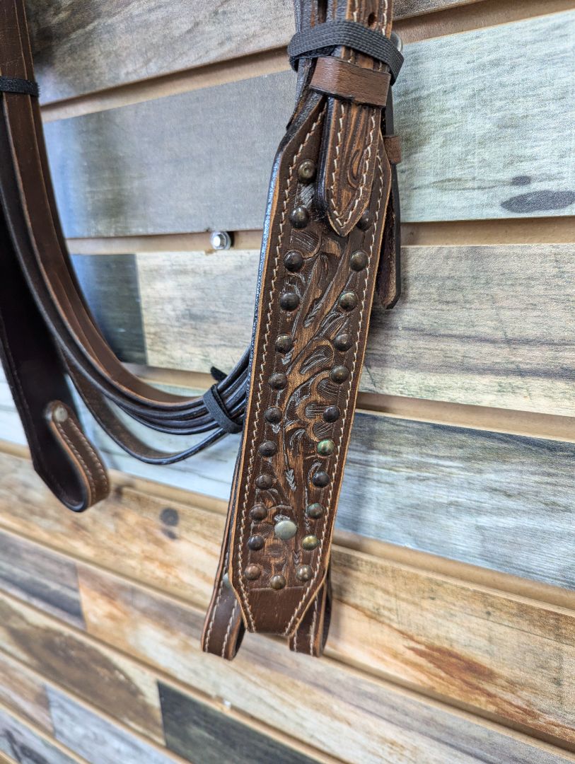Tough1 Western Headstall Full Antique