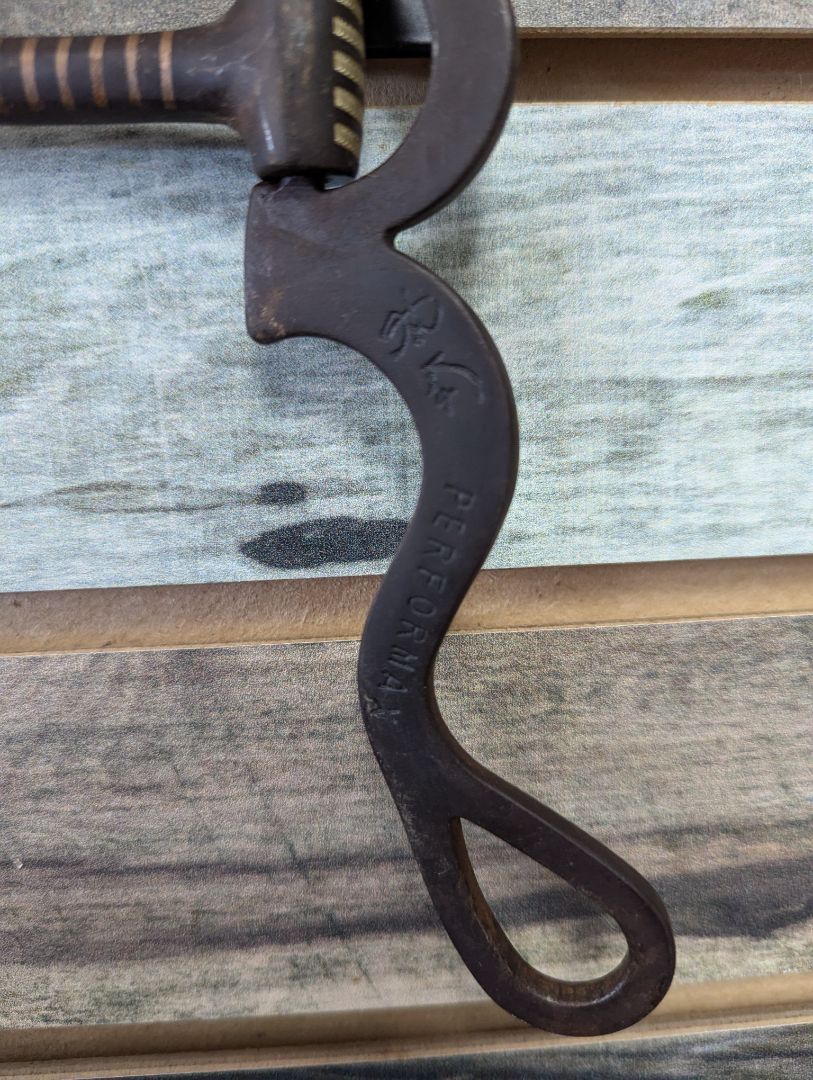 USED Performax Sweet Iron Long Shank Snaffle Curb Bit with Copper Insets and Silver Accents 5”