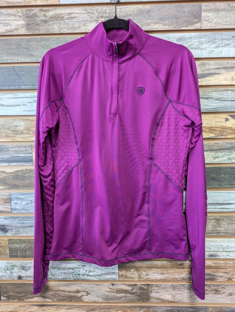 USED Ariat Tek Long Sleeved Quarter Zip Shirt Medium Purple