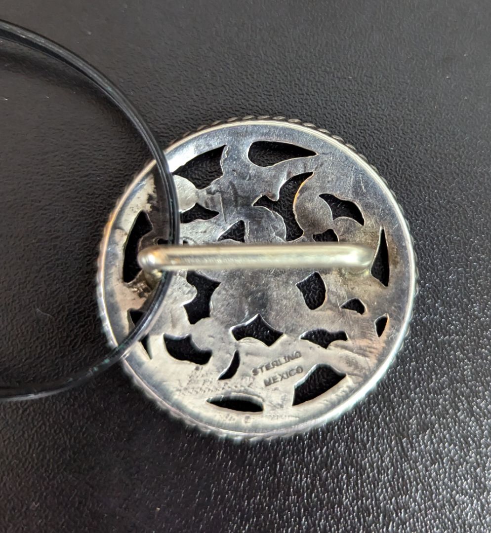USED Sterling Silver Floral Conchos Pair 1.5" Silver