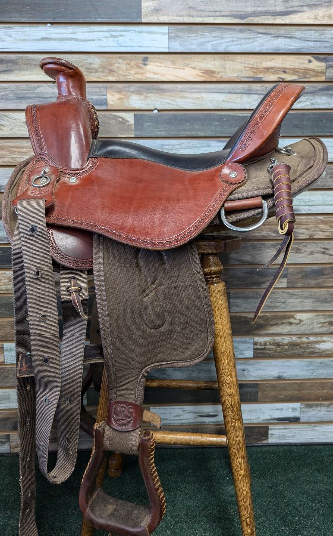 USED Crest Ridge Saddlery Sentry Lite Trail Saddle 16" Brown