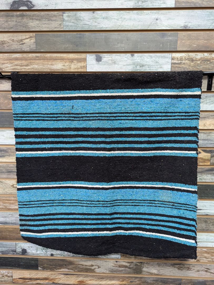 USED Western Saddle Blanket 60” x 30” Blue