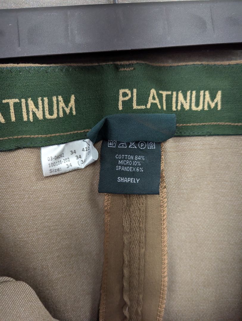 USED Platinum Ladies English Breeches Full Seat 34” Tan