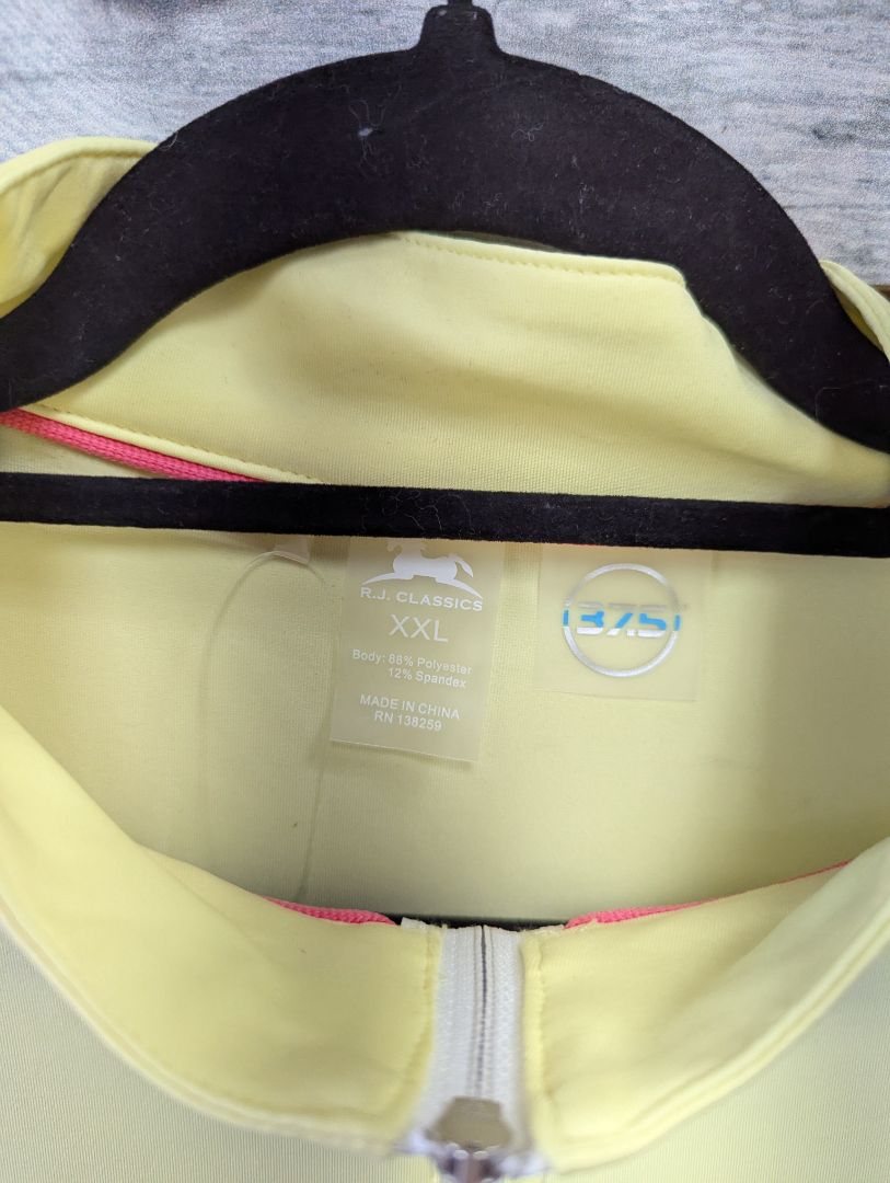 USED RJ Classics Ladies English Riding Top Short Sleeve XXL Yellow