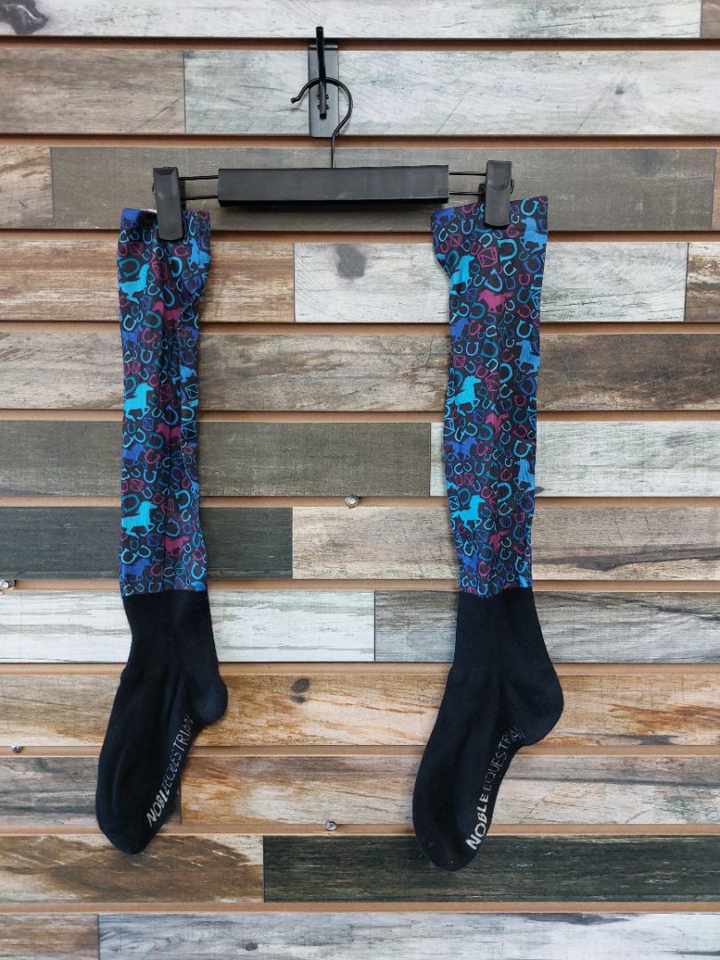 USED Noble Equestrian Ladies Socks Black/Blue