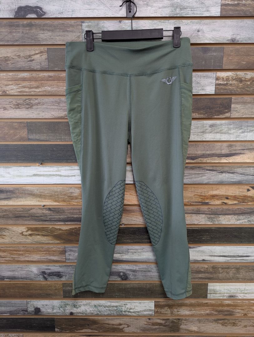 USED TuffRider Knee Patch English Breeches XL Green