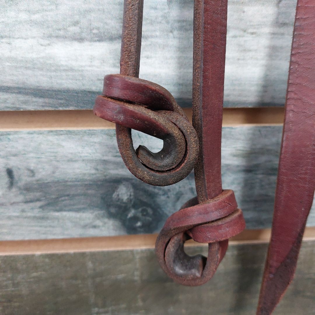 USED Golden Horseshoe Equestrian Western Split Reins 5/8” Medium Oil