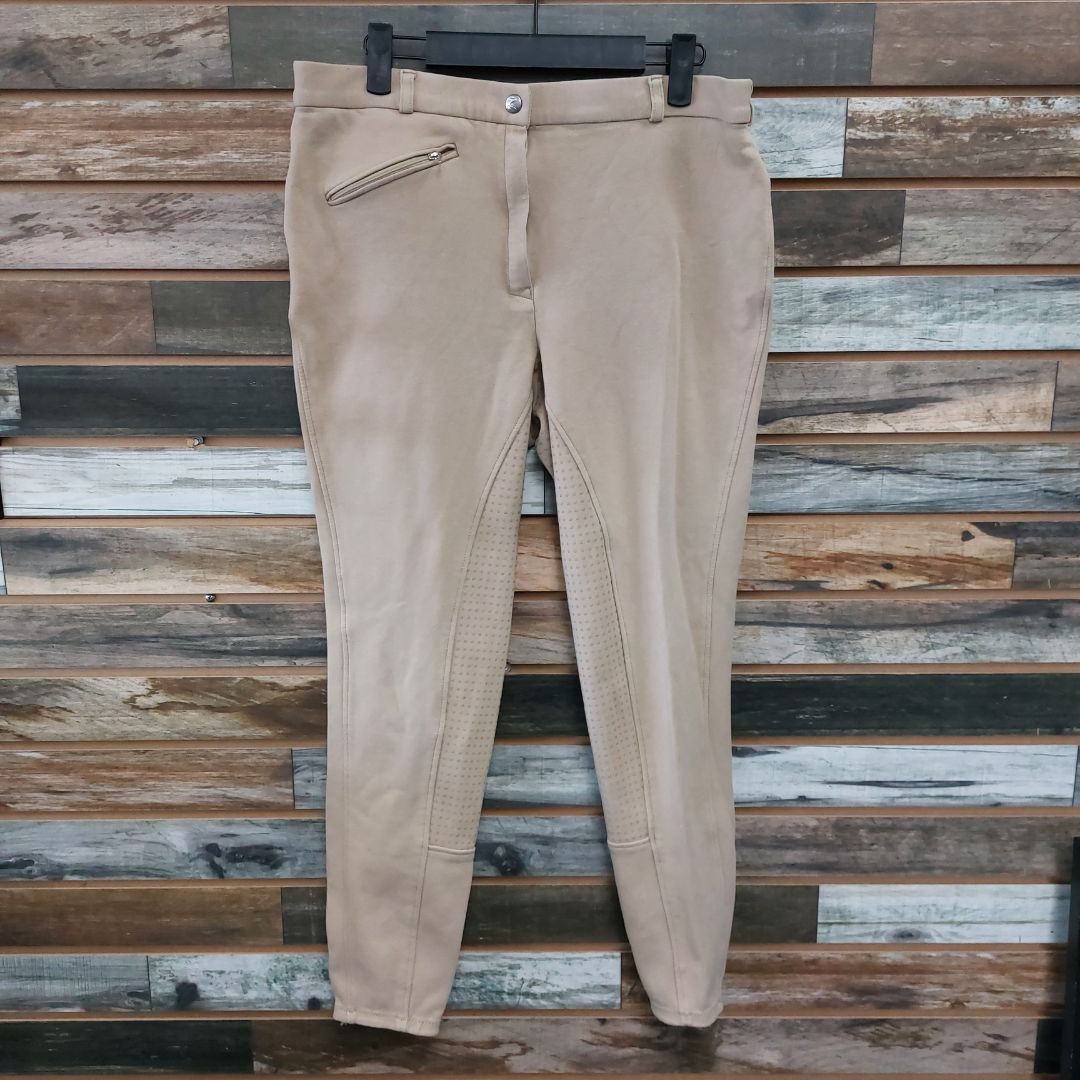 USED Horze Ladies English Breeches Full Seat 32 Tan