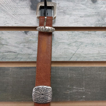 USED Golden Horseshoe Equestrian Ladies Western Belt 30” Medium Oil