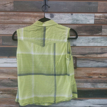 USED Roper Sleeveless Top Medium Yellow/Green/blue