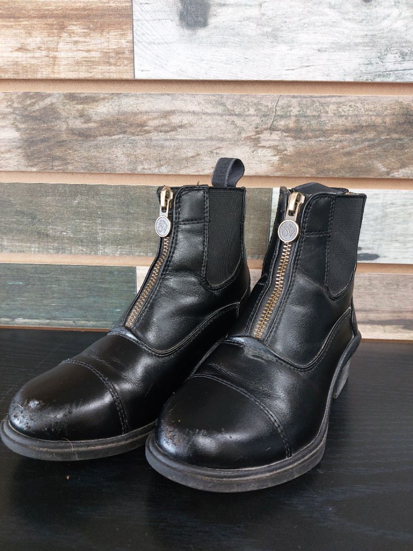 USED Ovation Youth Quantum Paddock Boots 12 Black