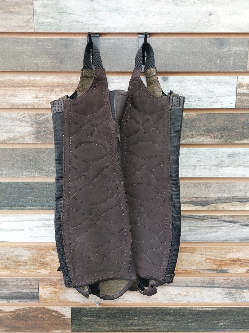 USED Ariat Ladies Leather Half Chaps Extra Small Tall Brown