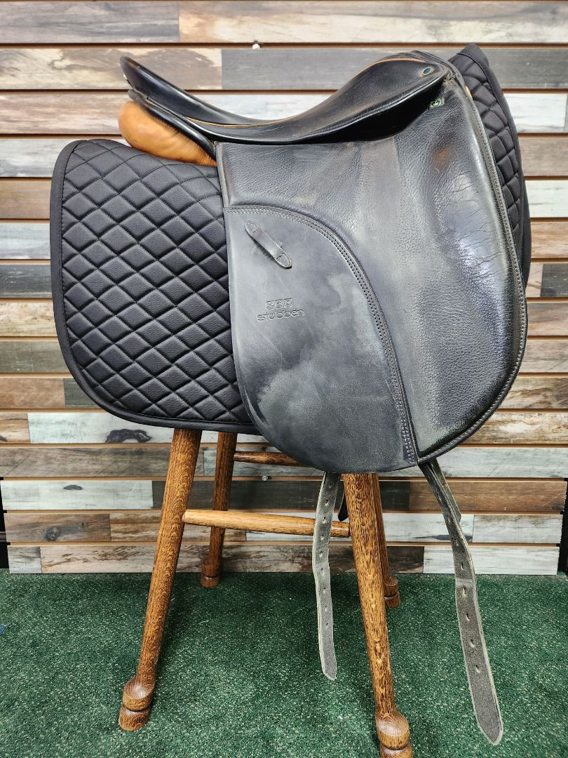 USED Stubben Dressage Saddle with Wide Gullet 17” Black