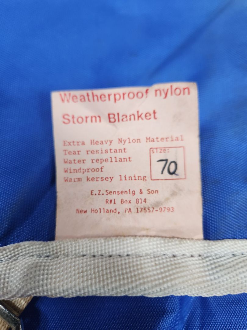 USED E.Z. Sensenig & Son Storm Sheet 70" Blue & White