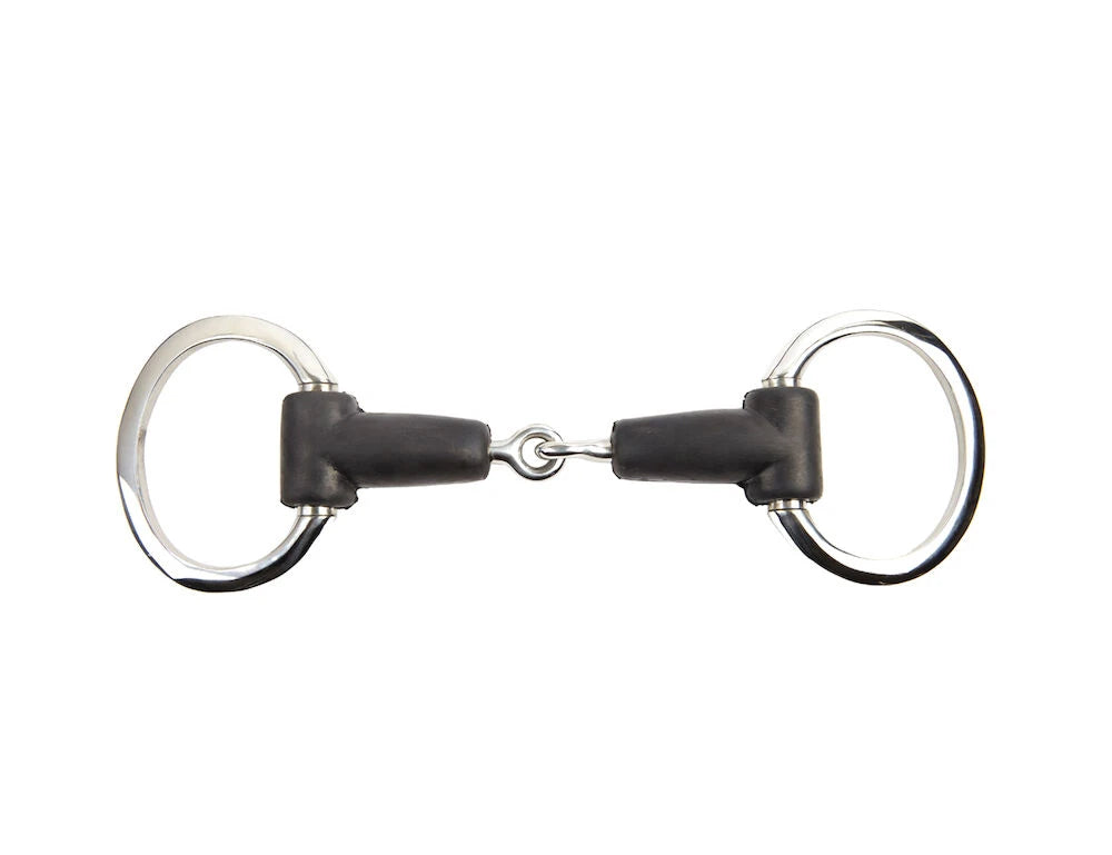 Korsteel Soft Rubber Jointed With Flat 3" Rings Eggbutt Bit