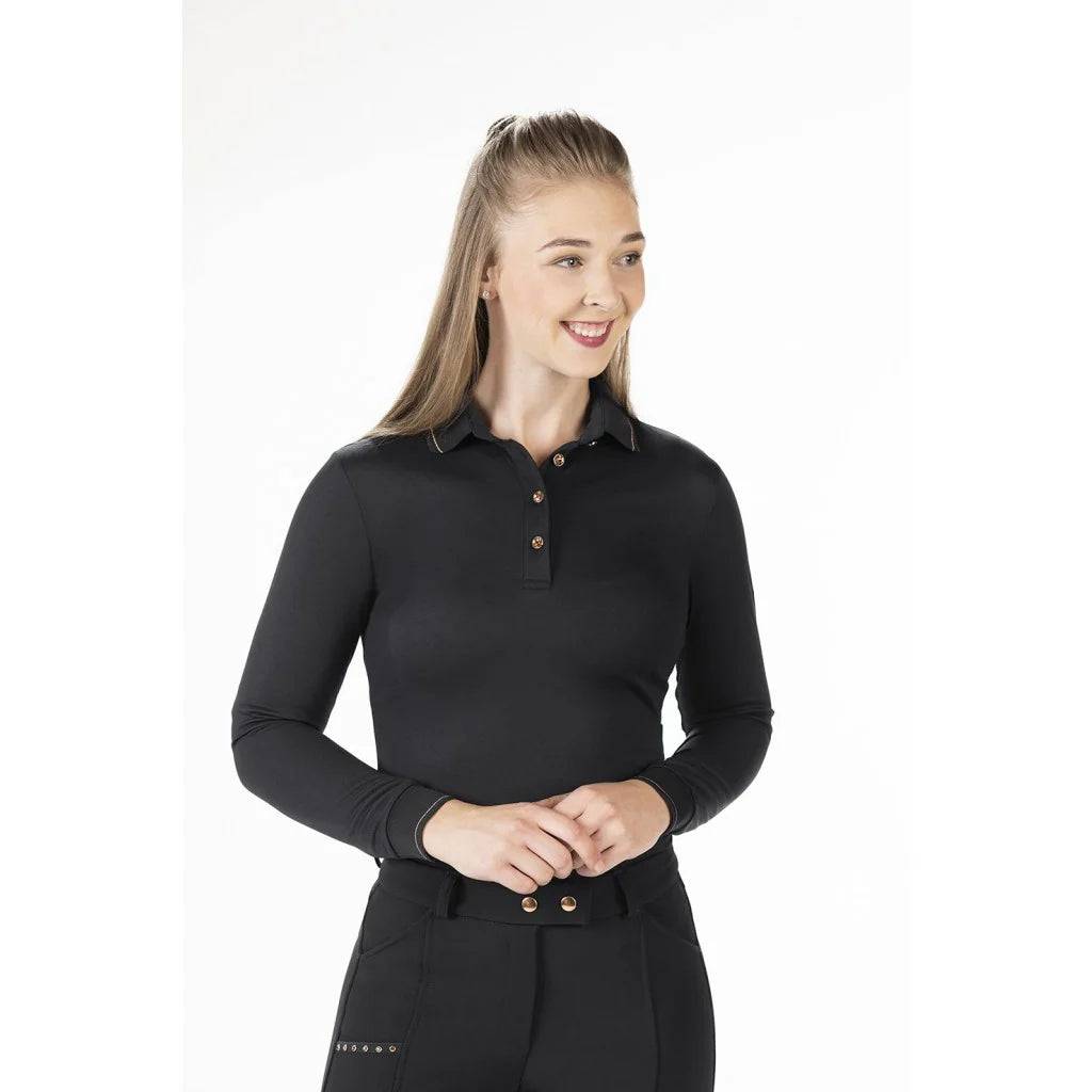 HKM Rosegold Glamour Style Longsleeve-Polo Shirt