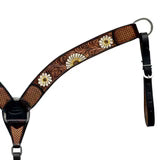 Hilason Horse Floral Hand Painted American Leather Breast Collar
