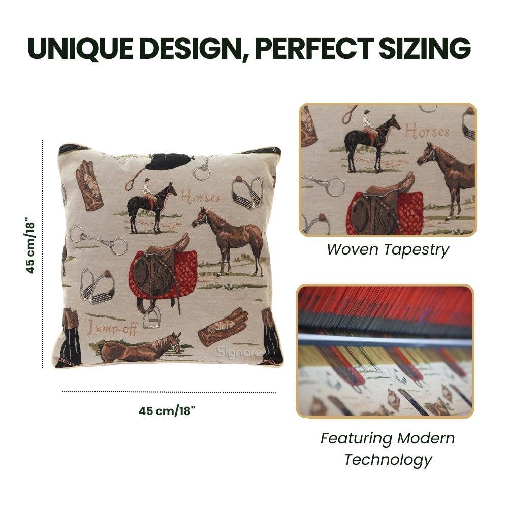 | HORSE PILLOWCASE/CUSHION COVER | DECORATIVE DESIGN FASHION HOME PILLOW 18X18 INCH