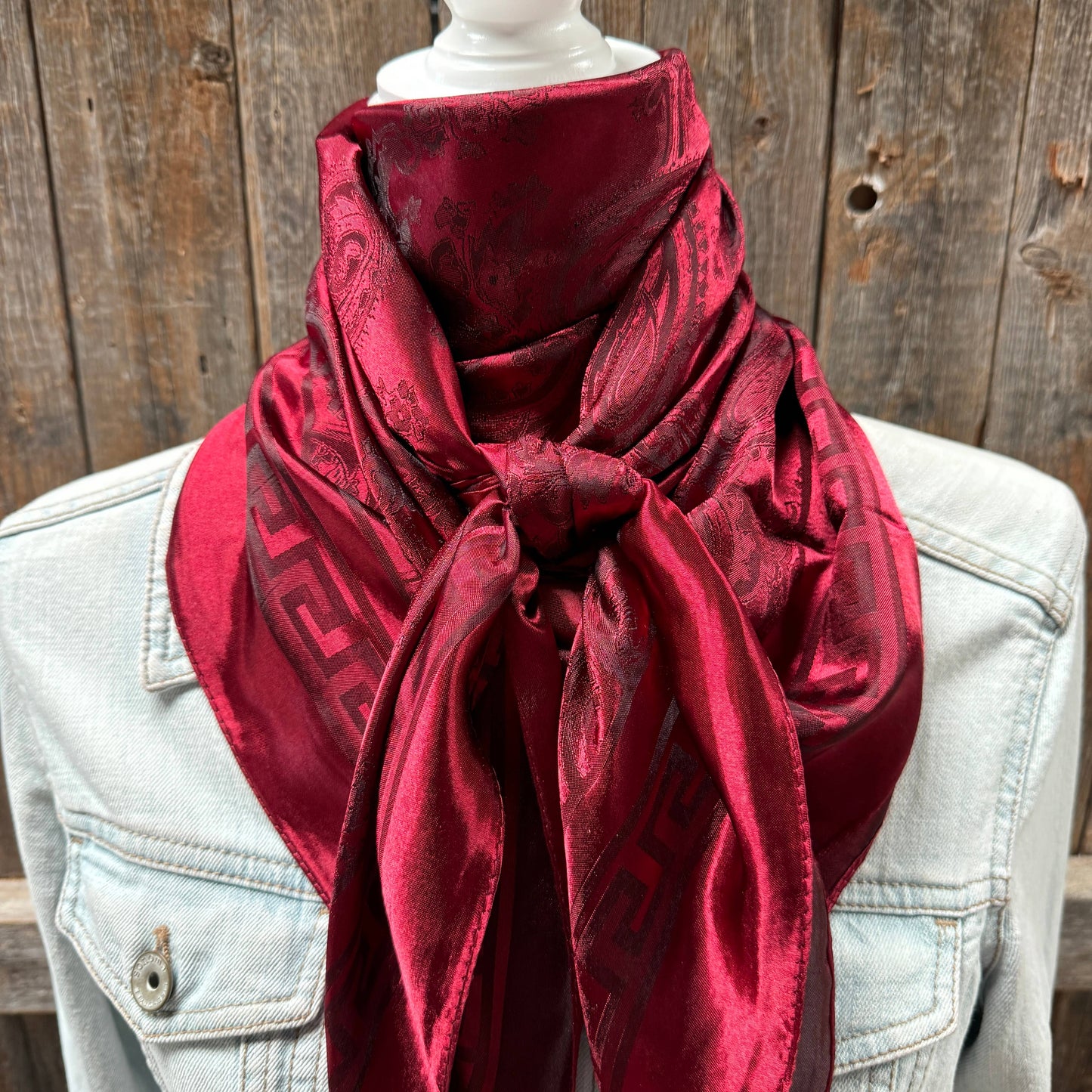 35X35" Ruby Jacquard Wild Rag/Scarf WR4001