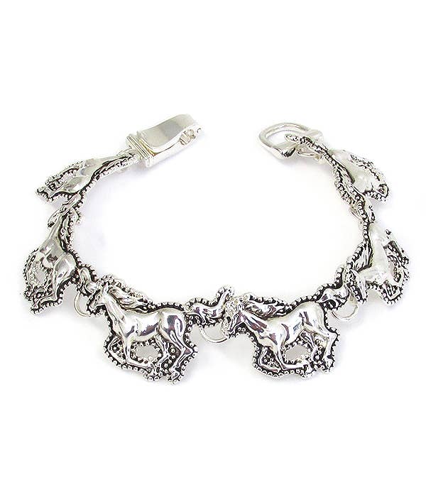 ( W949 ) MULTI HORSE LINK MAGNETIC BRACELET