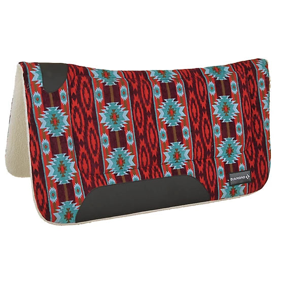 Diamond R Square Contour Fleece Canvas Saddle Pad