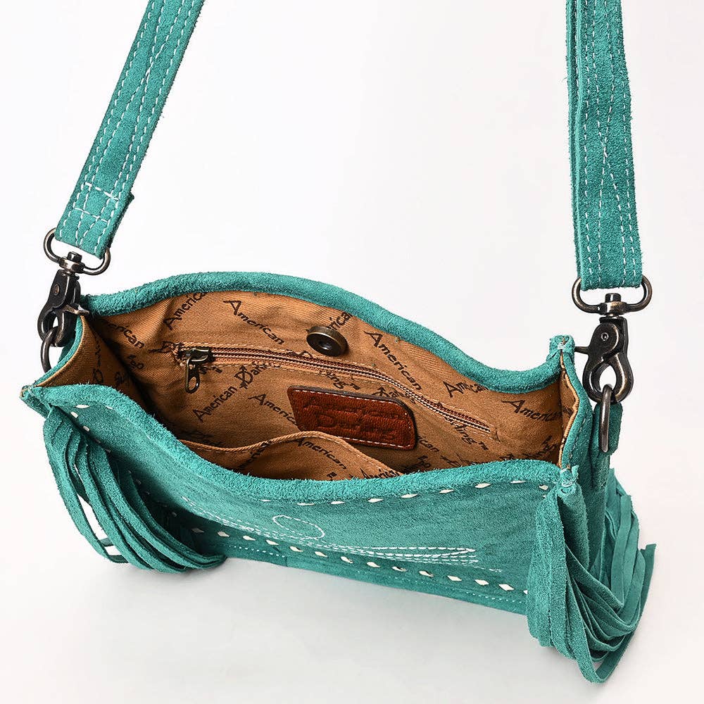 American Darling Western Genuine Suede Leather Crossbody Bag