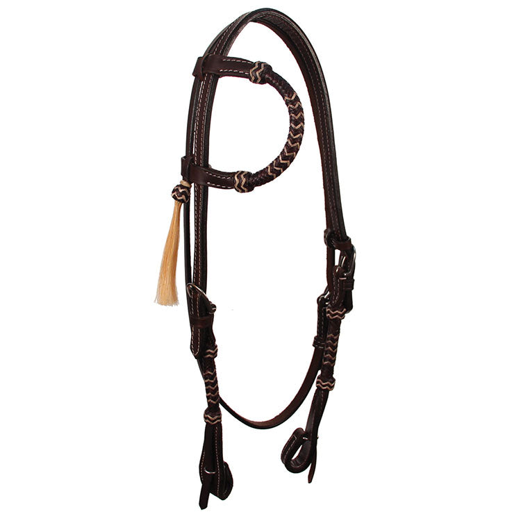 Headstall 1 Ear w/Dark Round Rawhide