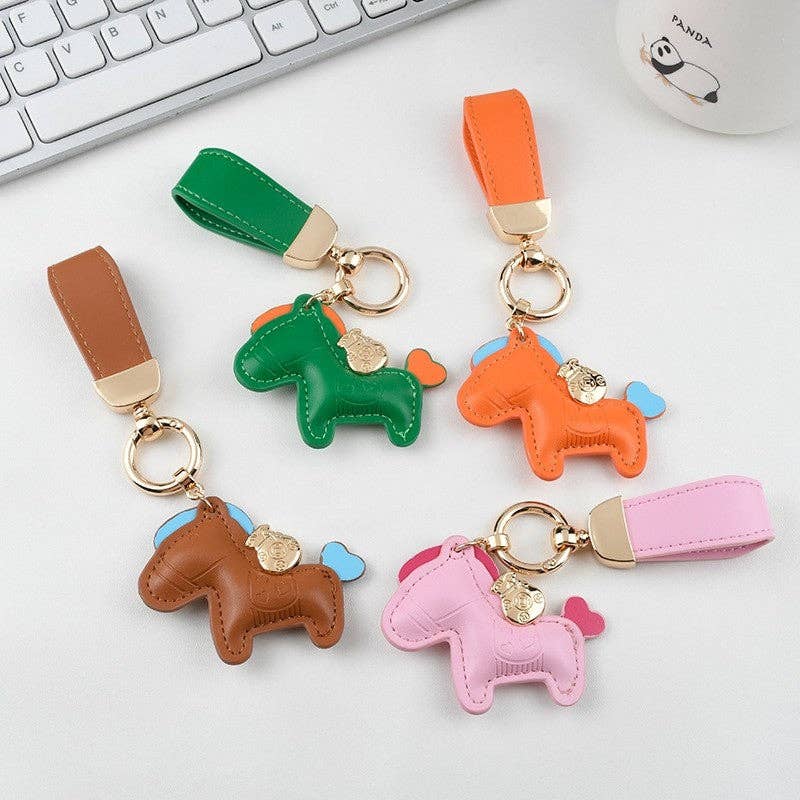 Cute Leather Pony Keychain Pendant