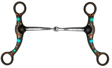 Showman 5" Brown Steel w/Cooper abd Turquuoise Studs