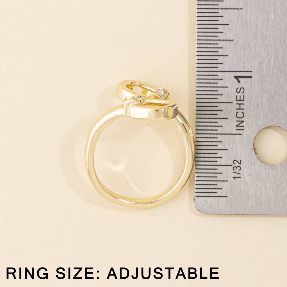 Cz Stirrup Bypass Adjustable Ring