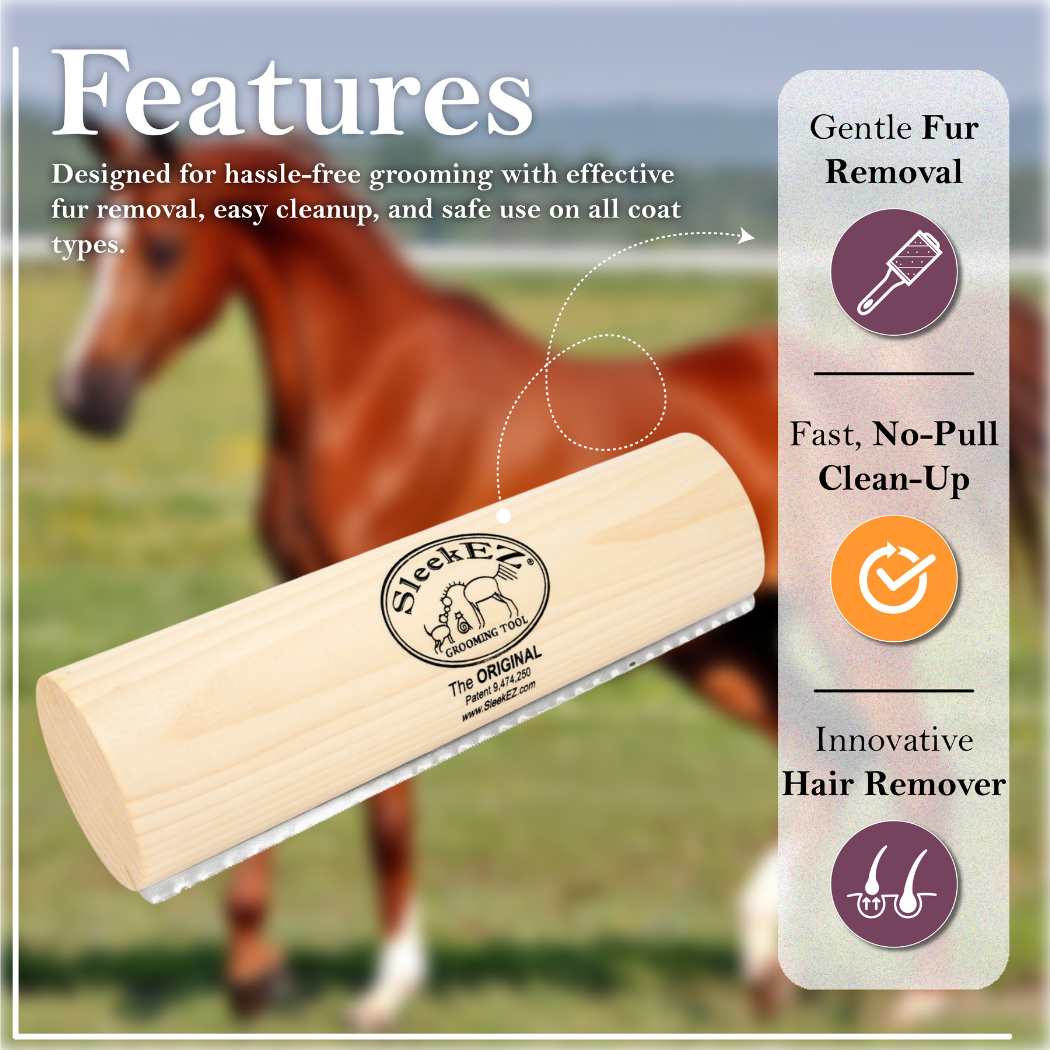 SleekEZ® Horse Brush for Shedding and Grooming (10 inch)