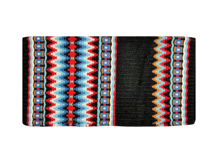 36" X 34" Wool Saddle Blanket with accents