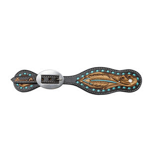 Professional’s Choice Spur Strap – Turquoise Feather
