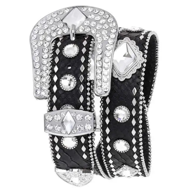 Diamond Stud Leather Adult Belt