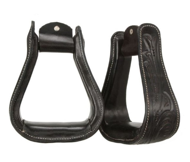 Royal King Embossed Leather Stirrups
