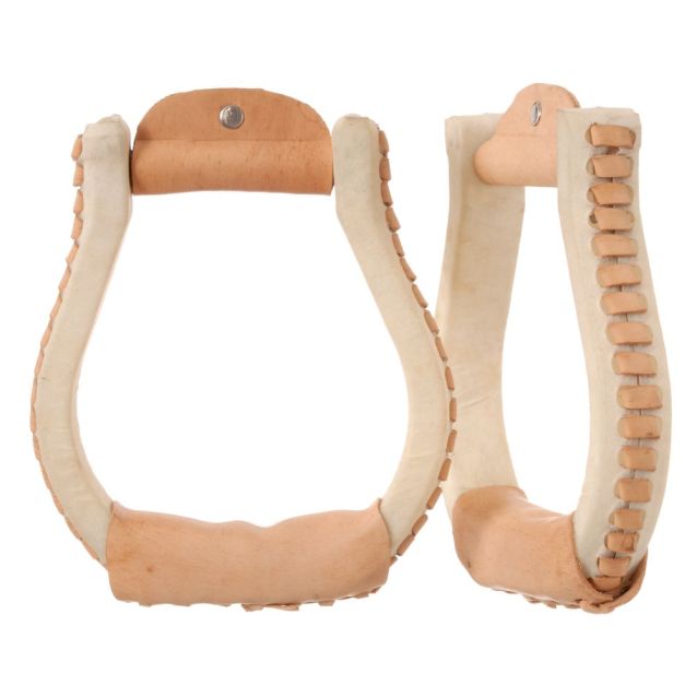 USED  Rawhide Covered Stirrups
