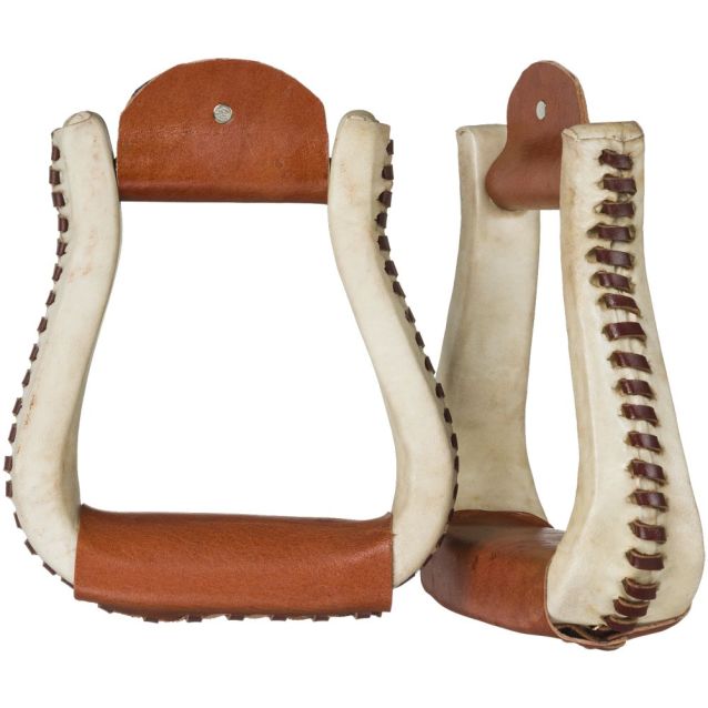 Tough1 Laced Rawhide Bell Stirrups