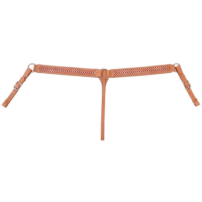 Light Leather Breast Collar w/Natural + Tan Laced Rawhide