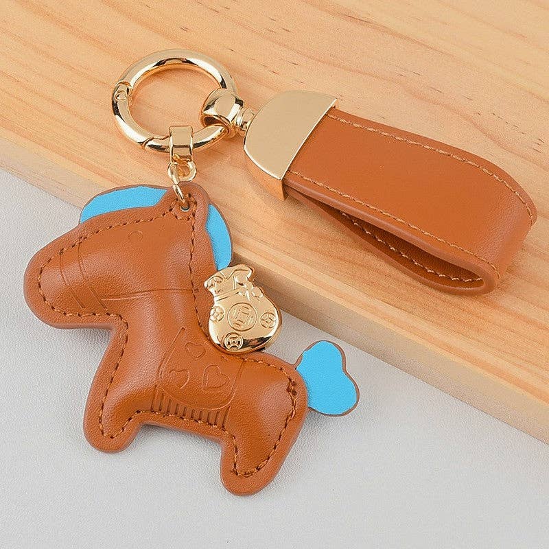 Cute Leather Pony Keychain Pendant