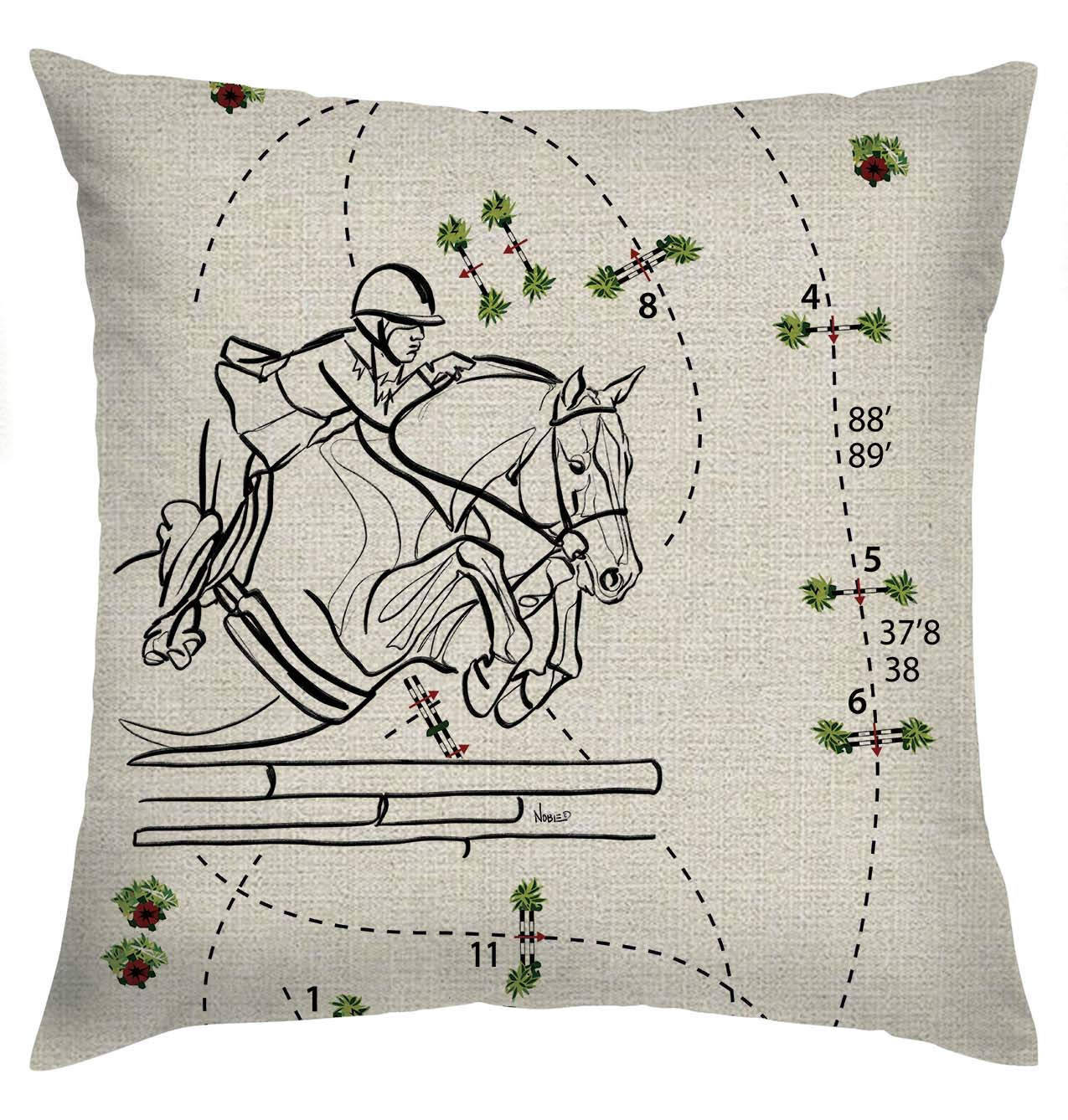 LINEN PILLOW HUNTER WITH COURSE