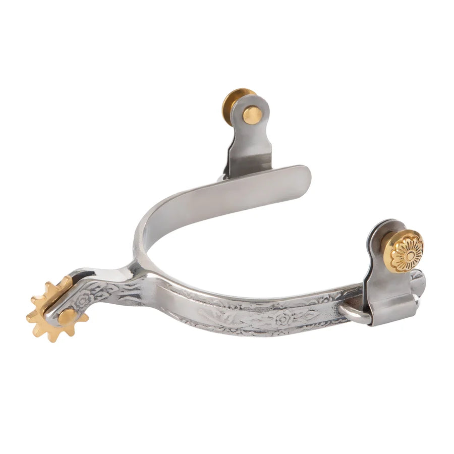 Ladies' Roping Spur with Engraved Band, 1-1/4" Shank