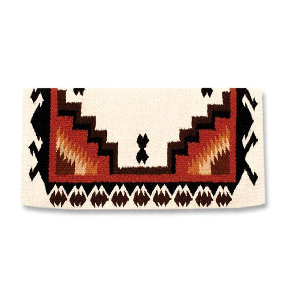 1438-1 Mayatex 38x34 Haymaker Wool Blanket CREAM BLACK RUST