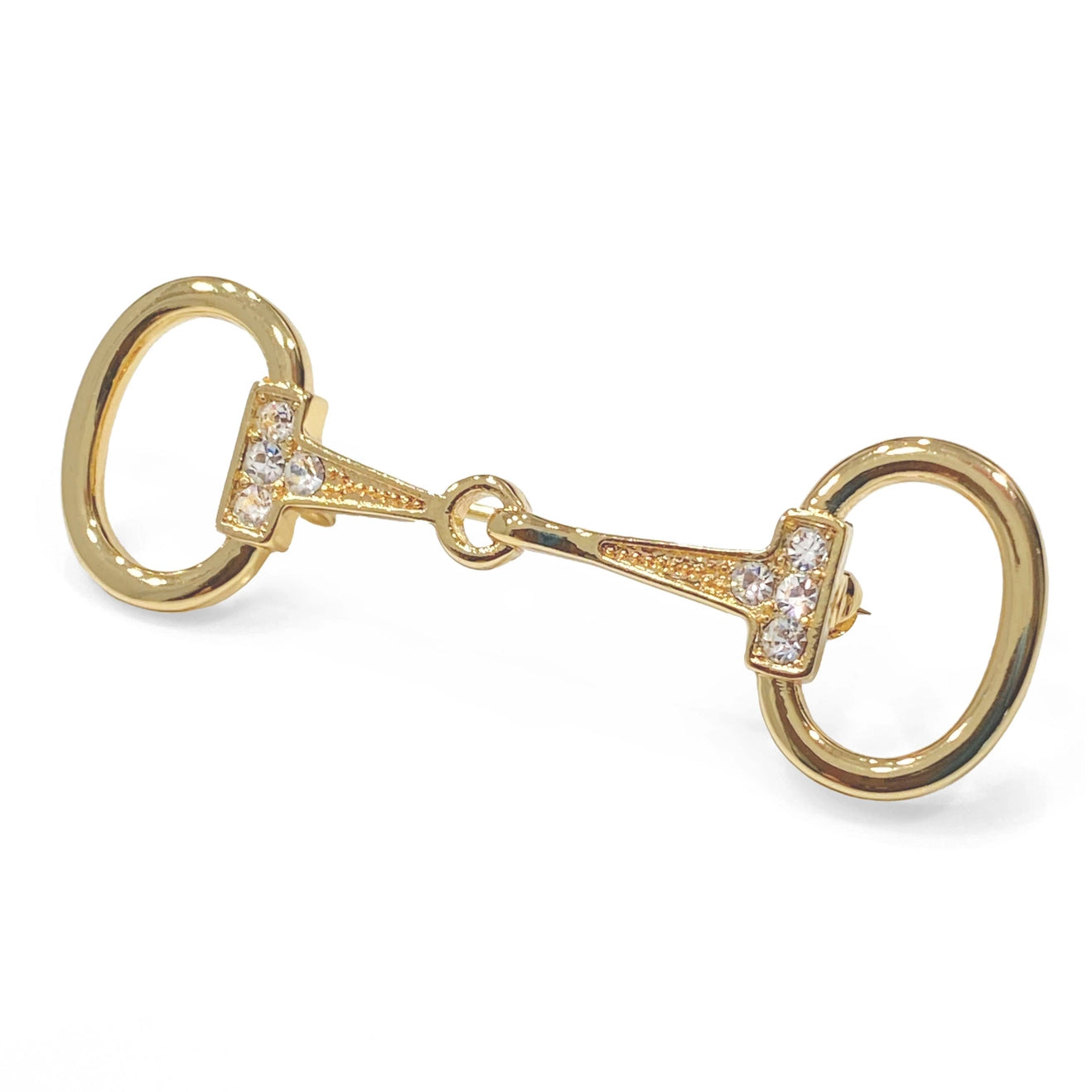 Small 18K Gold Plated Snaffle Bit Stock Pin