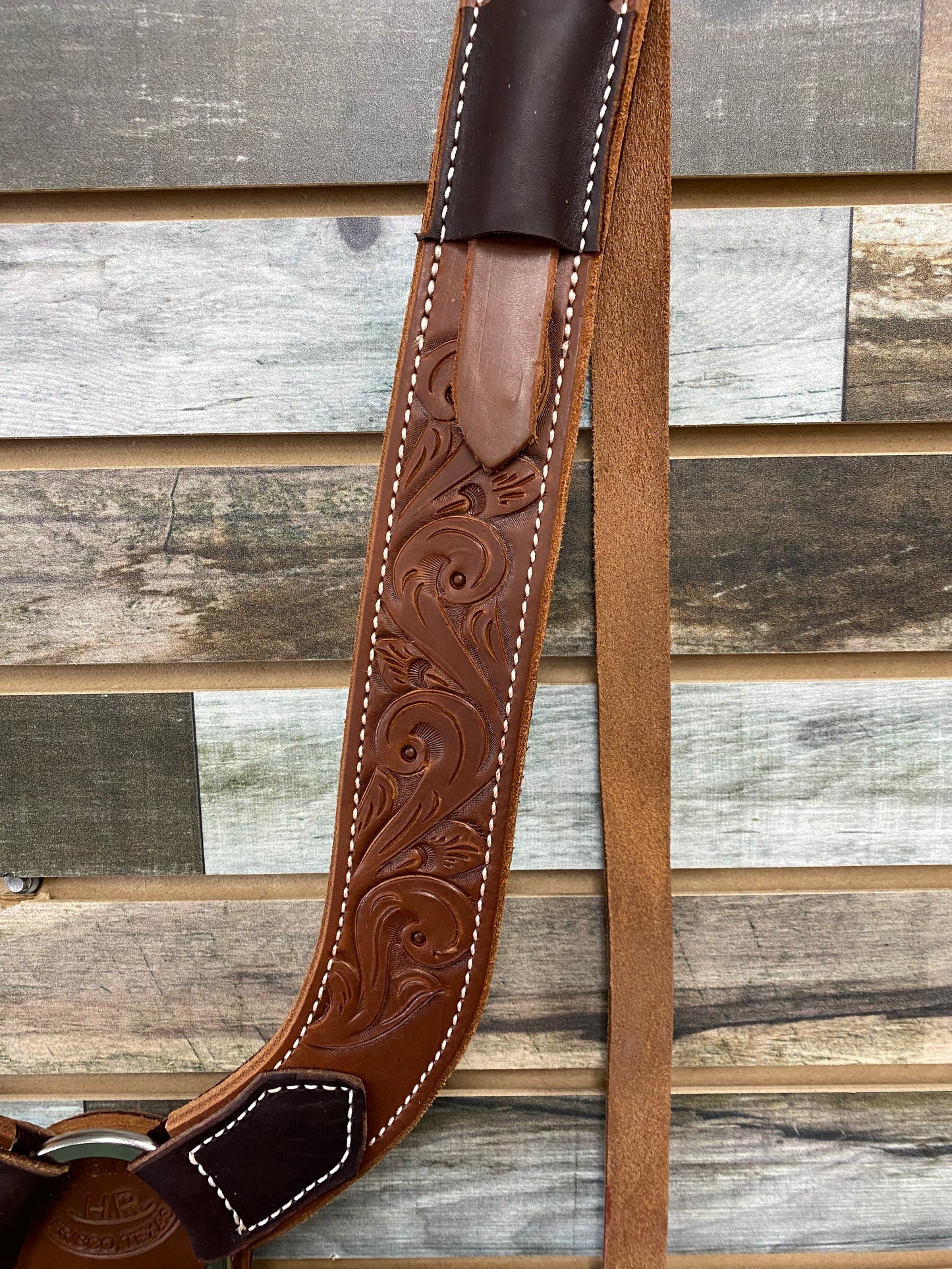 HR Trail Pulling Collar Hand Tooled Swirl