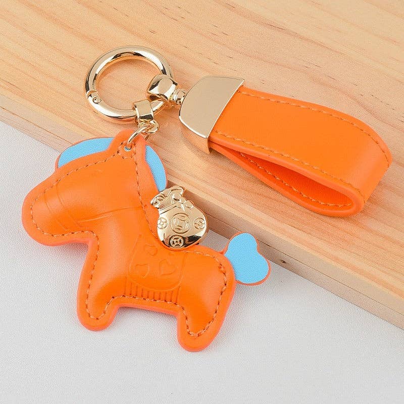 Cute Leather Pony Keychain Pendant