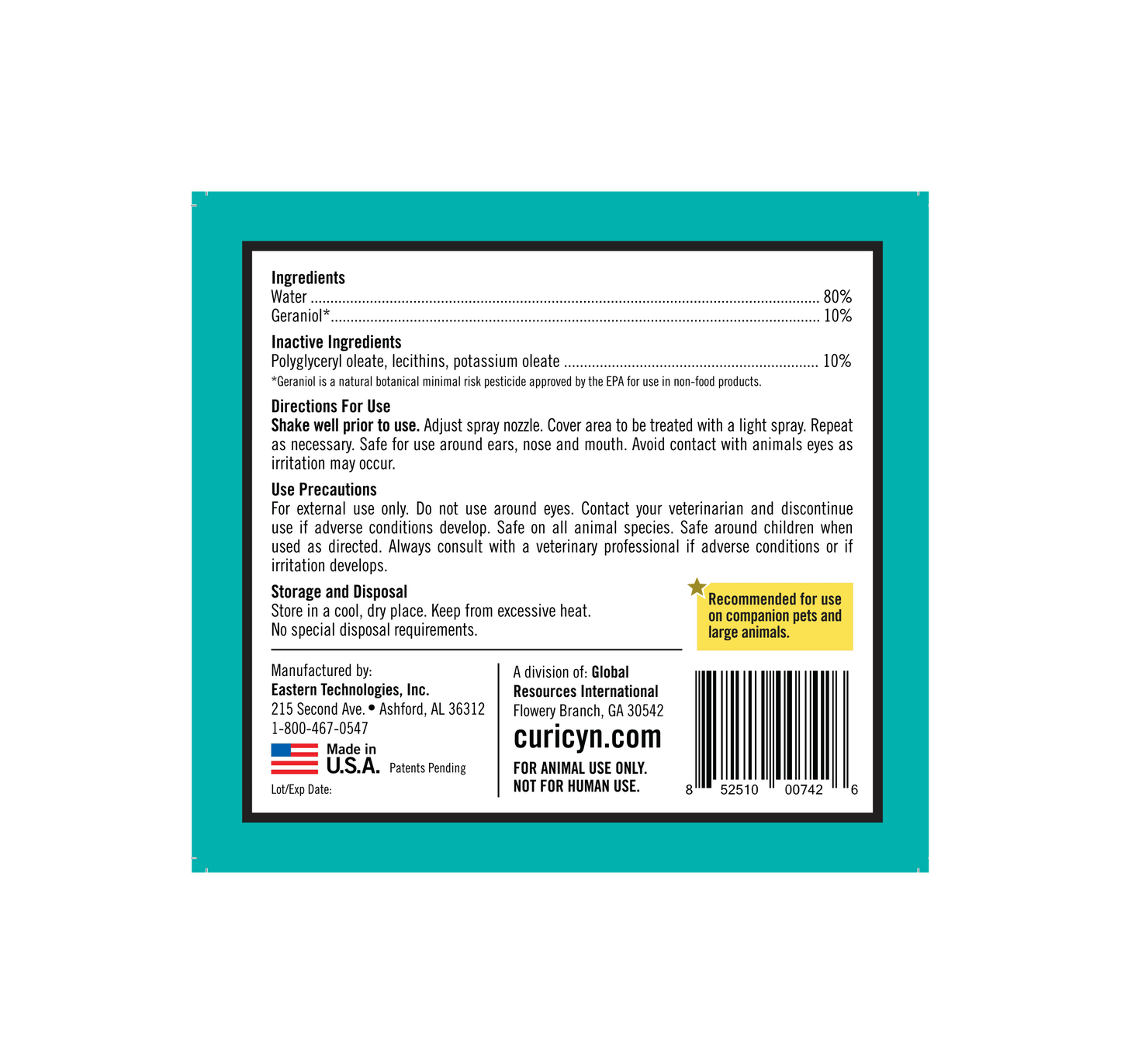 Curicyn BodyGuard (Fly & Flea Repellent) 1 Gallon