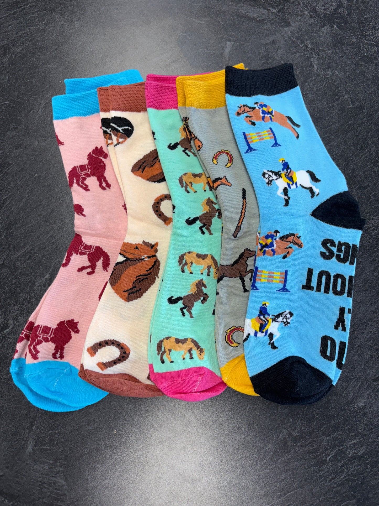 Horse Print Crew Socks